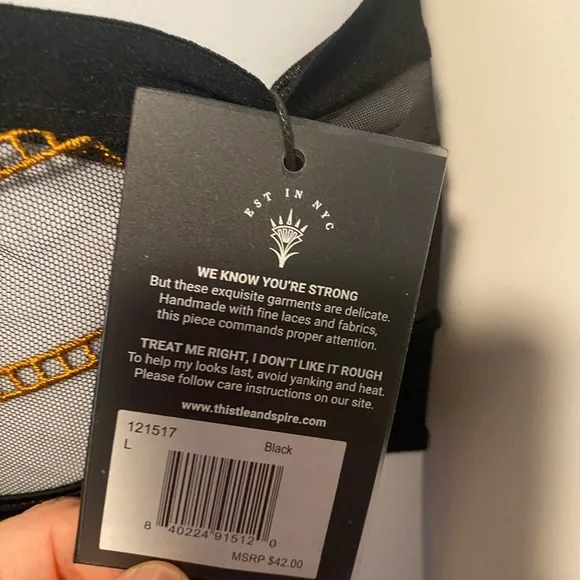 Thistle and Spire Black and Gold Panty NWT - Picture 3 of 4